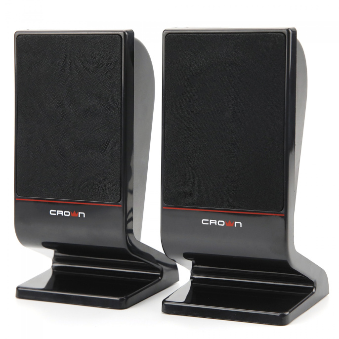 Акустическая система CROWN CMS-601 USB, 6W; управление громкостью, разъём для наушников, кнопка включения, Длина кабеля между колонками 1м;Длина аудио-кабеля и питания 2м.