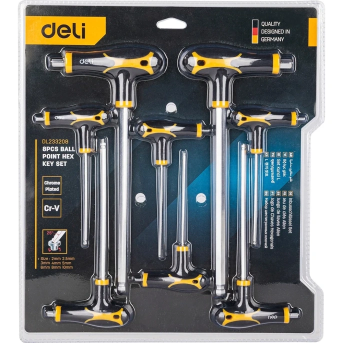 Набор шестигранных ключей DELI DL233208 с шаром 98339