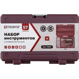 Thorvik TS057 Набор инструмента 1/4"DR, 57 предметов