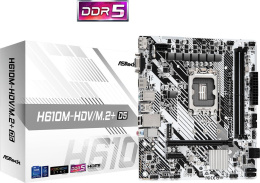 Материнская плата Asrock H610M-HDV/M.2+ D5 Soc-1700 Intel H610 2xDDR5 mATX AC`97 8ch 7.1 GbLAN+VGA+HDMI+DP