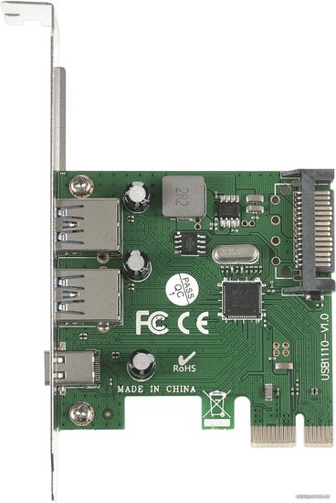 Контроллер ExeGate EXE-323 (PCI-E x1 v2.0, 2*USB3.0 ext. + 1*Type-C, разъем доп.питания, VIA Labs Chipset VL805) EX283719RUS