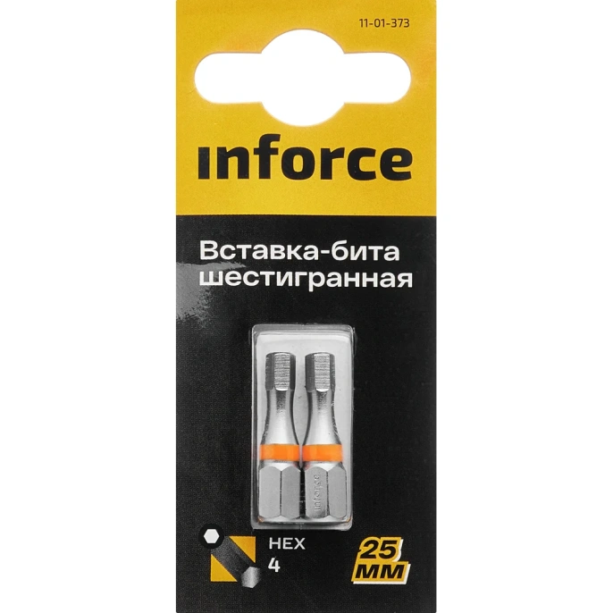 Вставка-бита шестигранная (2 шт; HEX4; 25 мм) Inforce 11-01-373