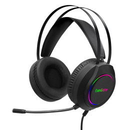 Полноразмерные игровые наушники с микрофоном (гарнитура) ExeGate Cosmos HS-702GL (регулировка оголовья, гибкий дежатель микрофона, объемный звук 7.1, длина кабеля 2.5м, динамик 50мм, 20-20000Гц, RGB подсветка, USB интерфейс, EX289746RUS