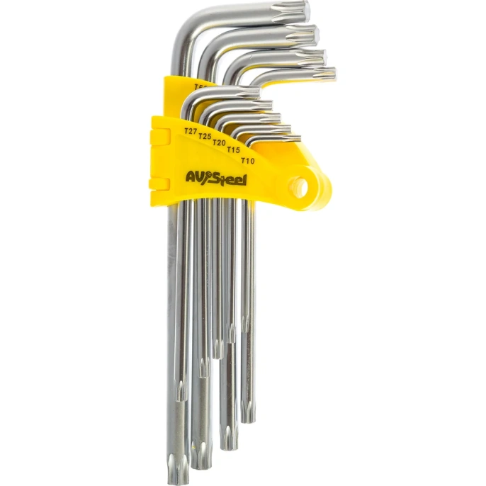 Набор удлиненных Г-образных ключей TORX T10-T50 9 предметов AV Steel AV-368109