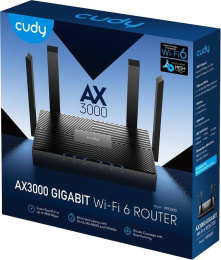 Wi-Fi роутер CUDY WR3000, Wi-Fi 6, AX3000, 2.4/5ГГц, 4 LAN, черный
