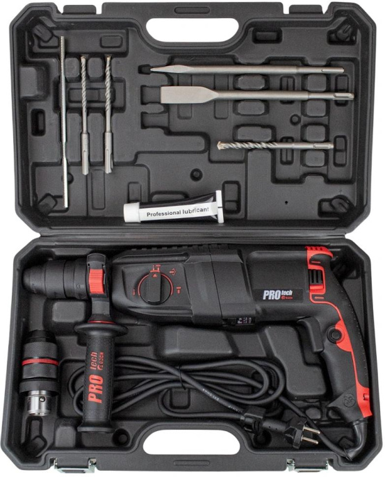 Перфоратор Edon PROtech 1250RH патрон:SDS-plus уд.:4.5Дж 1350Вт кейс в комплекте (22100)