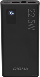 Мобильный аккумулятор Digma DGPF10A 10000mAh QC3.0/PD3.0 22.5W 3A 2xUSB-A/USB-C черный (DGPF10A22PBK)