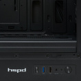 Корпус без блока питания Case HSPD M510, Mesh Mid Tower, Black, TG, 0.5 SPCC, no fans ATX, mATX, mITX 180/280/160mm 1x2.5", 1x3.5", 7xPCI 1xUSB-A 3.0, 1xUSB-A 1.0 517x277x418mm M510-TGBK