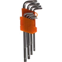 Набор Г-образных ключей TORX 9шт T10-T50 с отверстием АвтоDело 39151 11739