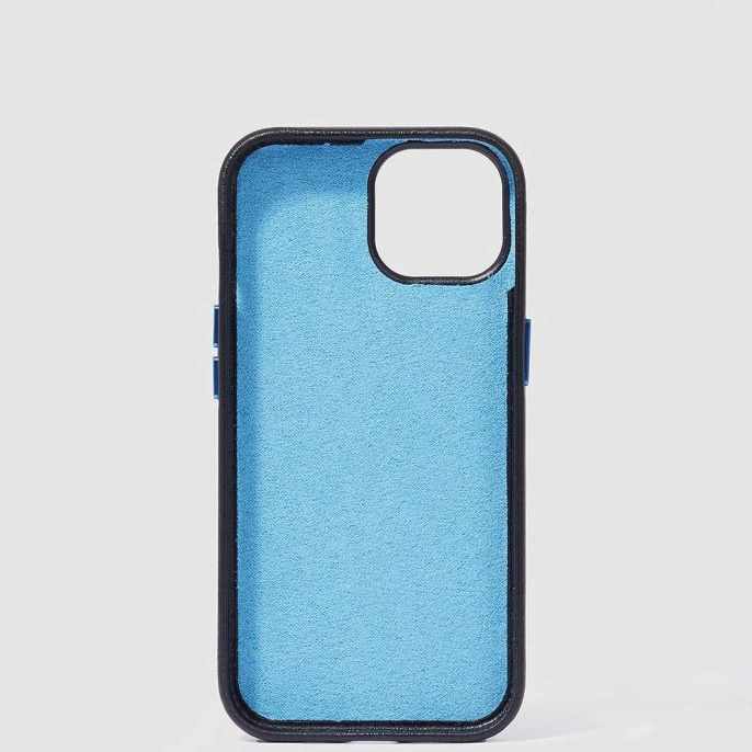 Чехол Piquadro для Apple iPhone 15 Pro Blue Square черный AC6438B2/N