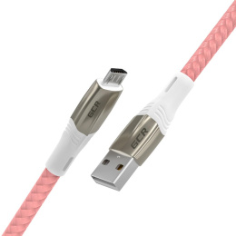GCR Кабель 1.7m MicroUSB series MERCEDES, PINK NYLON, супер быстрая зарядка, 28/22 AWG, GCR-51955 GCR Кабель 1.7m MicroUSB series MERCEDES, PINK NYLON, супер быстрая зарядка, 28/22 AWG, GCR-51955