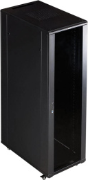 Шкаф серверный Lanmaster TWT-CBB-32U-6X10-G1 напольный 32U 600x1000мм пер.дв.стекл задн.дв.двуст. 2 бок.пан. 800кг черный