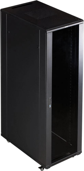 Шкаф серверный Lanmaster TWT-CBB-32U-6X10-G1 напольный 32U 600x1000мм пер.дв.стекл задн.дв.двуст. 2 бок.пан. 800кг черный