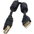 Bion Кабель удлинительный USB 2.0 A-A m-f , позолоченные контакты, ферритовые кольца, 1.8м, черный [BXP-CCF-USB2-AMAF-018]