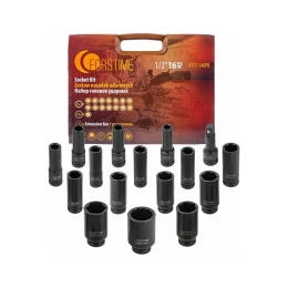 Набор головок ударных 16 предметов, 1/2''DR FORSTIME FT-4177-5MPB(52558)