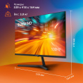 Монитор SunWind 23.8" SM-24FI221 черный IPS LED 16:9 HDMI M/M матовая 250cd 178гр/178гр 1920x1080 100Hz G-Sync VGA DP FHD 3.0кг