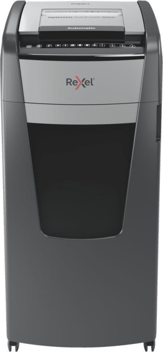 Шредер Rexel Optimum AutoFeed 600X черный с автоподачей секр.P-4 фрагменты 600лист. 110лтр. скрепки скобы пл.карты 2020600XEU