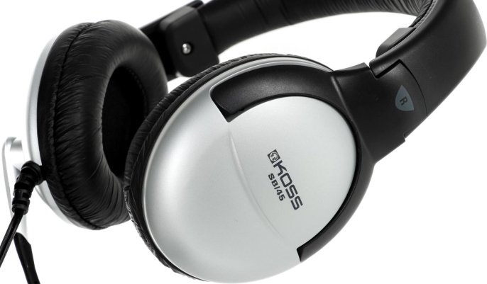 Гарнитура Koss SB45-USB, для компьютера, мониторные, проводные, черный / серебристый [15116464]