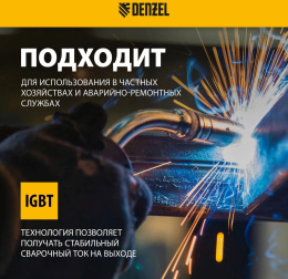 Сварочный полуавтомат Denzel IMIG-160 Synergy инвертор ММА/TIG MIG/MAG 4.5кВт