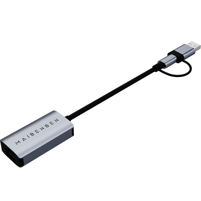Адаптер Maibenben Adapter USB-C/USB-A to RJ45 LAN 1000M (DS02RG0125)
