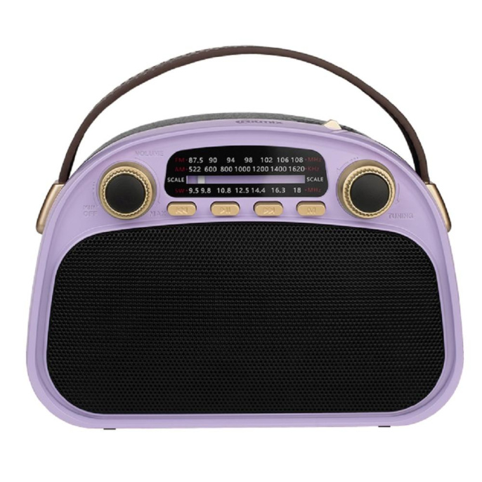 Радиоприемник Ritmix RPR-040 лавандовый переносной, AM/FM, звук 5 Вт,Емкость аккумулятора- 800 мА·ч