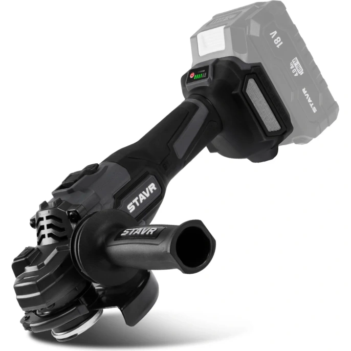 Машина углошлифовальная аккумуляторная Ставр (УШМ), 18V UNI-M, BL, 125 мм, с тормозом диска и с защитой от заклинивания Stavr SAG 18BL-125V, 9020700076