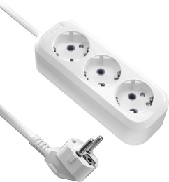 Сетевой удлинитель Defender R330, 1.5м, белый [99368]