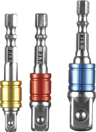 Набор адаптеров для головок P.I.T. ASDR07-AD003 для торцевых, 3 шт, 1/4"х65мм, 3/8"х65мм, 1/2"х73мм