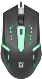 Мышь проводная Defender Flash MB-600L, игровая, оптическая, USB, 1200dpi, черный [52600]