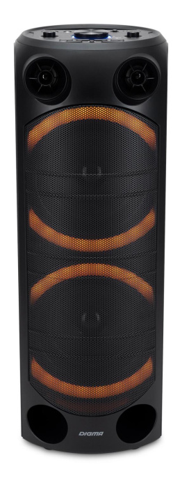 Музыкальный центр Digma D-MC1720, 80Вт, с караоке, Bluetooth, FM, USB, micro SD, черный