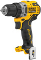 Дрель-шуруповерт DeWalt DCD701N-XJ источник питания: аккумулятор, Li-Ion, 12В, тип двигателя: бесщеточный, тип патрона: быстрозажимной, регулировка оборотов, число оборотов: 425-1500об/мин, крутящий момент: 57.5Нм, диаметр сверления: дерево 20мм, металл