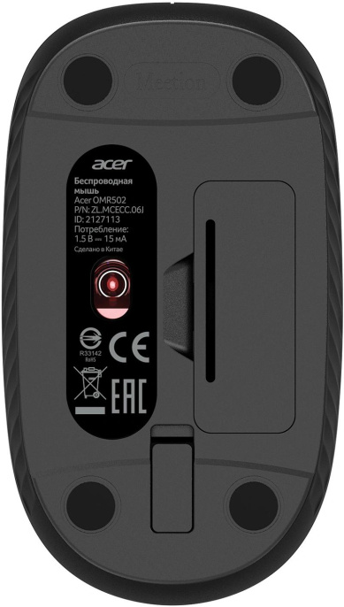 Мышь Acer OMR502 черный оптическая 1600dpi беспров. USB 4but (ZL.MCE11.01A)
