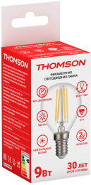 Лампа филаментная Thomson E14, шар, 9Вт, TH-B2086, одна шт.