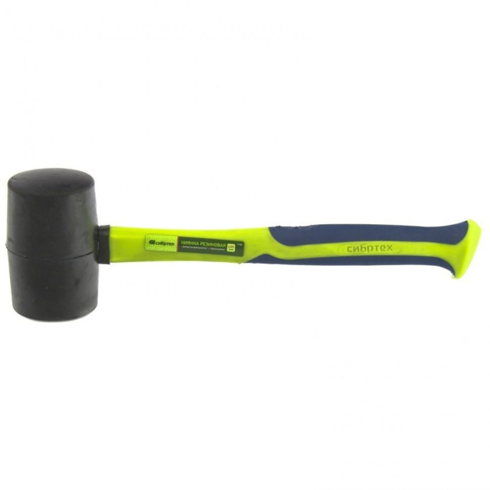 СИБРТЕХ Киянка резиновая, 680г., черная резина, фибергласовая рукоятка [11165]