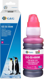 Чернила G&G GG-GI-490M GI-490, для Canon, 70мл, пурпурный