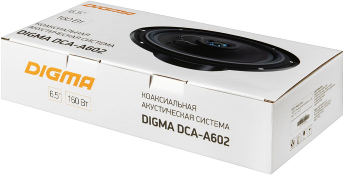 Колонки автомобильные DIGMA DCA-A602, 16.5 см 6 1/2 дюйм. , комплект 2 шт.
