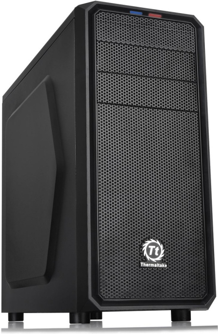 Корпус Thermaltake Versa H25 (CA-1C2-00M1NN-00) (материал: сталь SPCC, 1хUSB3.0, 1хUSB2.0, Audio, без БП, 2х5.25", 3х3.5"/2.2", 3х2.5", 7 слотов расширения, ATX, длина видеокарты: 315 мм, высота кулера: 155 мм, воздушное охлаждение: спереди 2х120мм, сзади