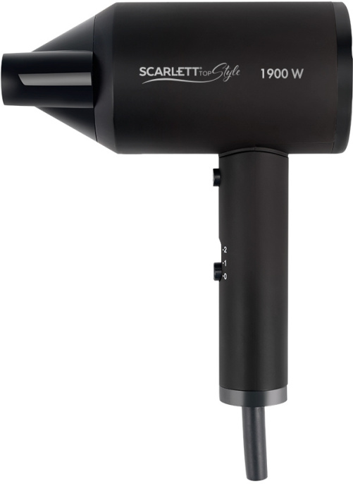 Фен Scarlett SC-HD70I37 (1900Вт, 2 скоростных режима, 3 температурных режима, концентратор, ионизация, длина шнура питания: 1.8 м)
