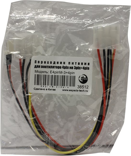 Espada E4pinM-3+4pin переходник питания для вентилятора 1big- 1big+3pin