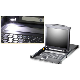 8-портовый IP KVM-переключатель с ЖК-дисплеем Slideaway/ATEN/ SINGLE RAIL 8P PS/2-USB LCDKVMP 17INCH WIH IP (CL5708iMR)