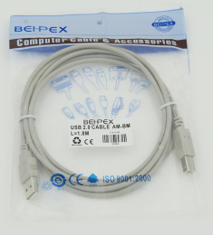 Кабель USB A m USB B m 1.8м 218998 серый