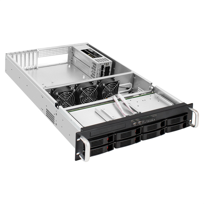 Серверная платформа ExeGate Pro 2U660-HS08 <RM 19", высота 2U, глубина 660, Redundant БП 2x550W, 8xHotSwap, USB> EX294561RUS
