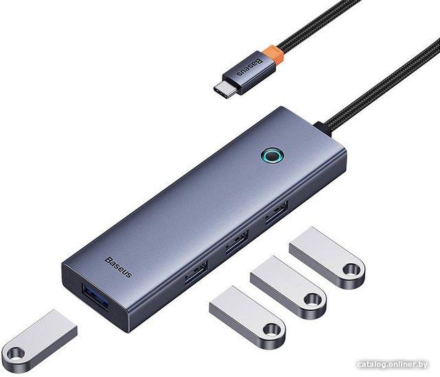 Хаб Baseus BS-OH108 UltraJoy Series 4 порта (USBA to USB3.0*4) Space Grey (B0005280A813-03)