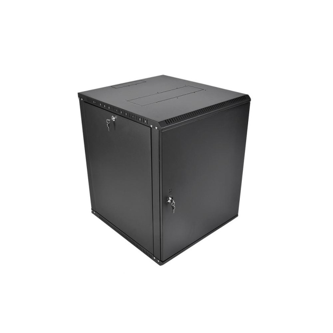 Шкаф коммутационный ЦМО ШРН-Эконом (ШРН-Э-15.350.1-9005) настенный 15U 600x350мм пер.дв.металл 85кг черный 300мм 18.09кг 180град. 742мм IP20 металл
