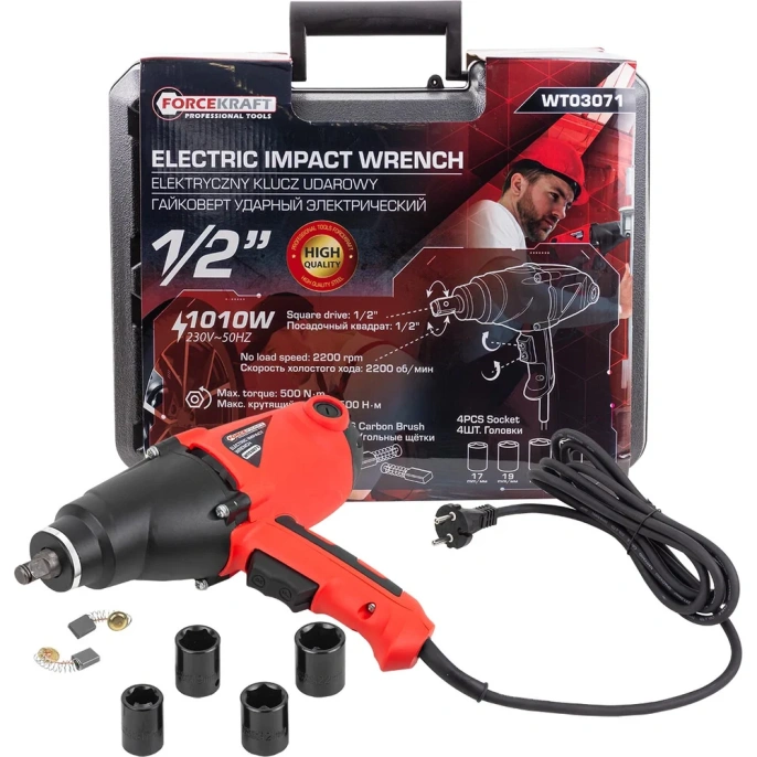Гайковерт ударный электрический Forcekraft 1010W FK-WT03071 60034