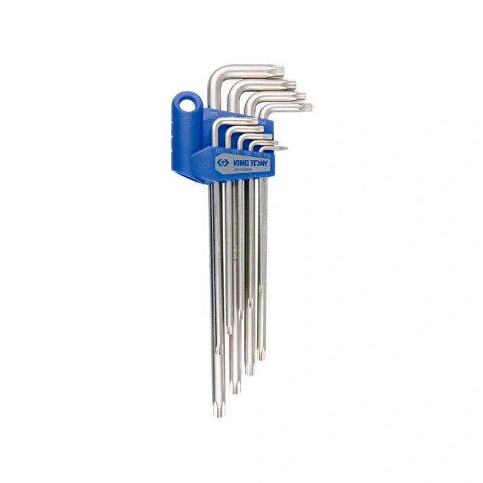 Набор Г-образных ключей TORX с отверстием T10-T50, 9шт KING TONY 20419PR