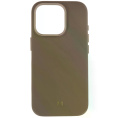 Чехол для смартфона Magssory Eco Leather Case CLT028 для iPhone 16 Pro Латте CLT028l выступающий бортик для камеры, интегрированная рамка и кнопки из алюминия, поддержка MagSafe аксессуаров, материал: экокожа, внутренняя отделка из переработанной микро