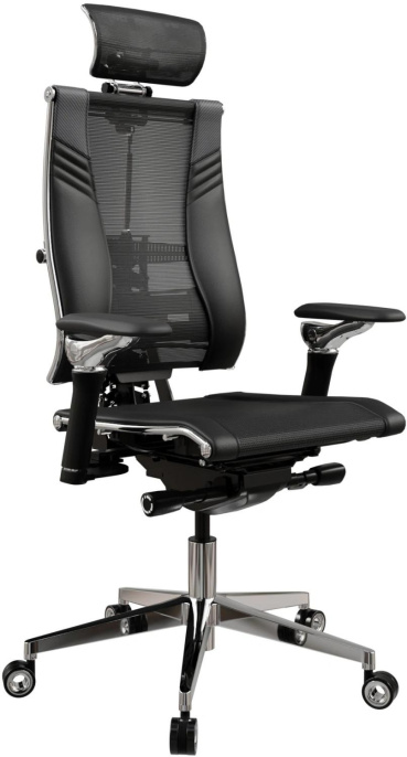 Кресло руководителя МЕТТА Yoga Spine Triumph B2 (Черный CC.50.15.13A), экокожа/сетка, до 150кг, синхромеханизм, регулируемые 6D подлокотники,  черный