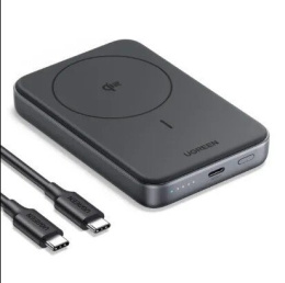 Внешний аккумулятор UGREEN PB761 45763 10000mAh MIni Magnetic Wireless 30W Power Bank Qi2. Цвет: серый