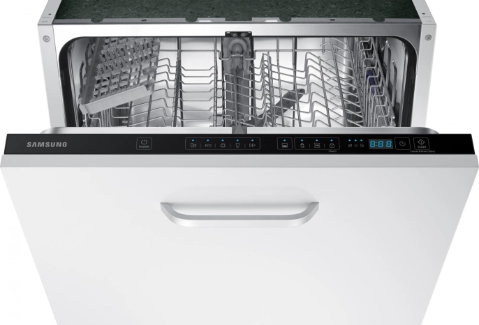 Встраиваемая посудомоечная машина Samsung DW60M5050BB/WT, полноразмерная, ширина 59.8см, полновстраиваемая, загрузка 13 комплектов